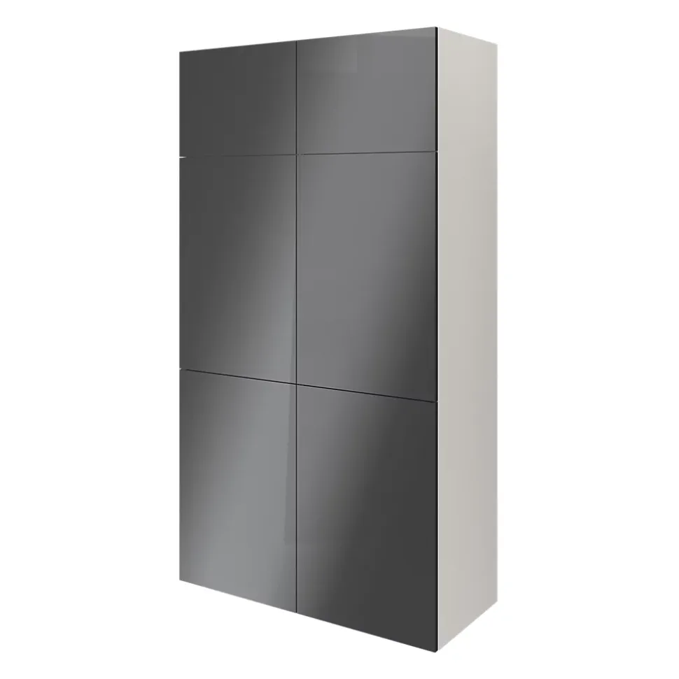 Porte battante anthracite brillant GoodHome Atomia H 74,7 x L. 49,7 cm