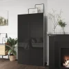 Porte battante anthracite brillant GoodHome Atomia H. 187,2 x 37,2 cm