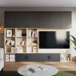 Porte battante anthracite GoodHome Atomia H. 74,7 x L. 49,7 cm