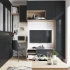 Porte battante anthracite brillant GoodHome Atomia H 187,2 x L. 49,7 cm