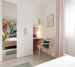 Porte battante argent miroir GoodHome Atomia H 224,7 x L. 49,7 cm