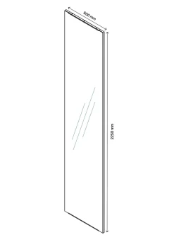 Porte battante argent miroir GoodHome Atomia H 224,7 x L. 49,7 cm