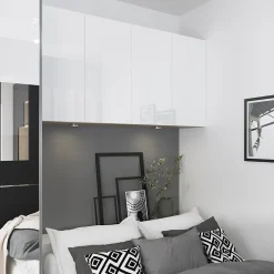 Porte battante blanche brillante GoodHome Atomia H 74,7 x L. 37,2 cm