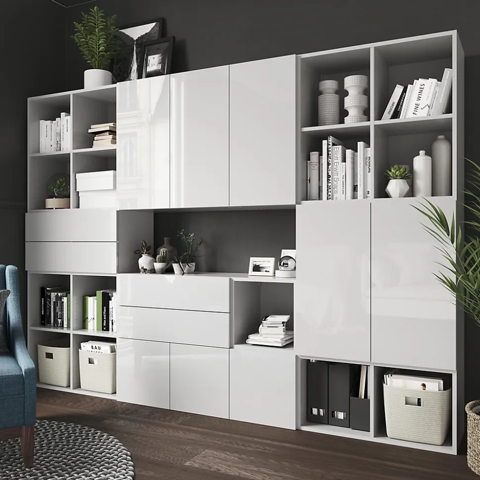 Porte battante blanche brillante GoodHome Atomia H 74,7 x L. 37,2 cm