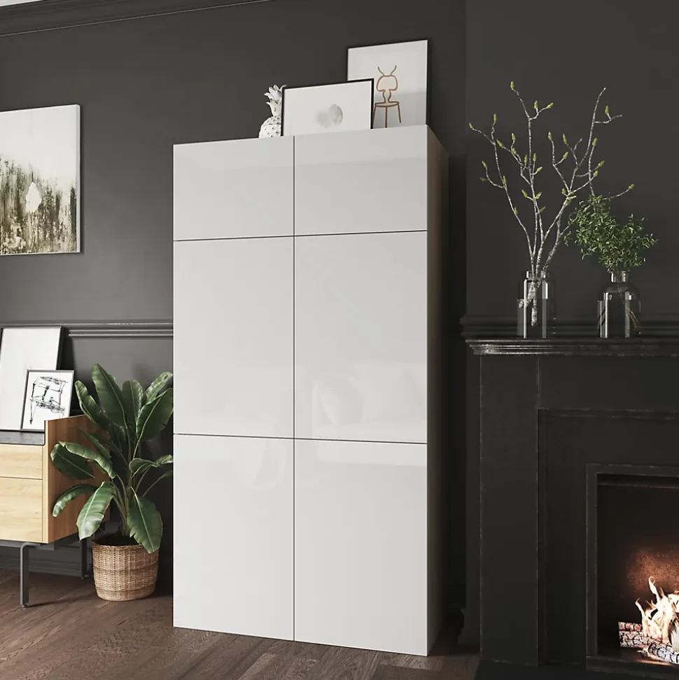 Porte battante blanche brillante GoodHome Atomia H 74,7 x L. 49,7 cm