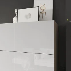 Porte battante blanche brillante GoodHome Atomia H 37,2 x L. 49,7 cm
