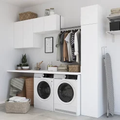 Porte battante blanche GoodHome Atomia H 37,2 x L. 37,2 cm