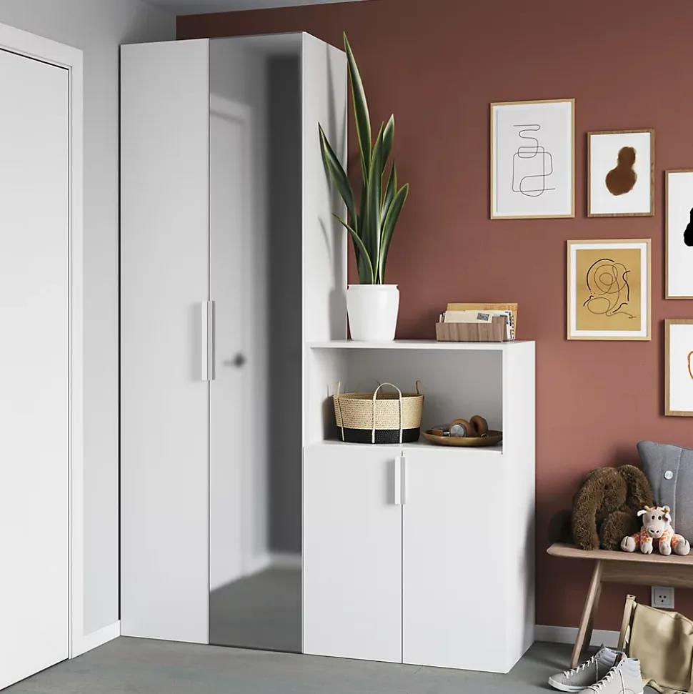 Porte battante blanche GoodHome Atomia H 224,7 x L. 37,2 cm
