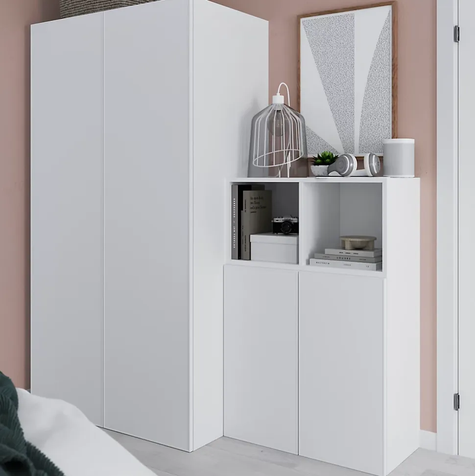 Porte battante blanche mate GoodHome Atomia H 187,2 x L. 49,7 cm