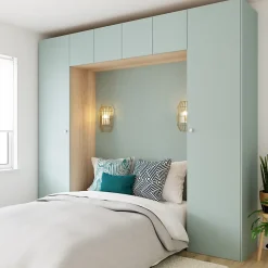 Porte battante bleu aqua GoodHome Atomia H. 112,2 x L. 49,7 cm
