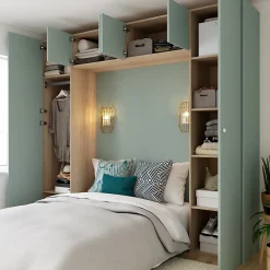 Porte battante bleu aqua GoodHome Atomia H. 149,7 x L. 49,7 cm
