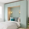 Porte battante bleu aqua GoodHome Atomia H. 224,7 x L. 49,7 cm