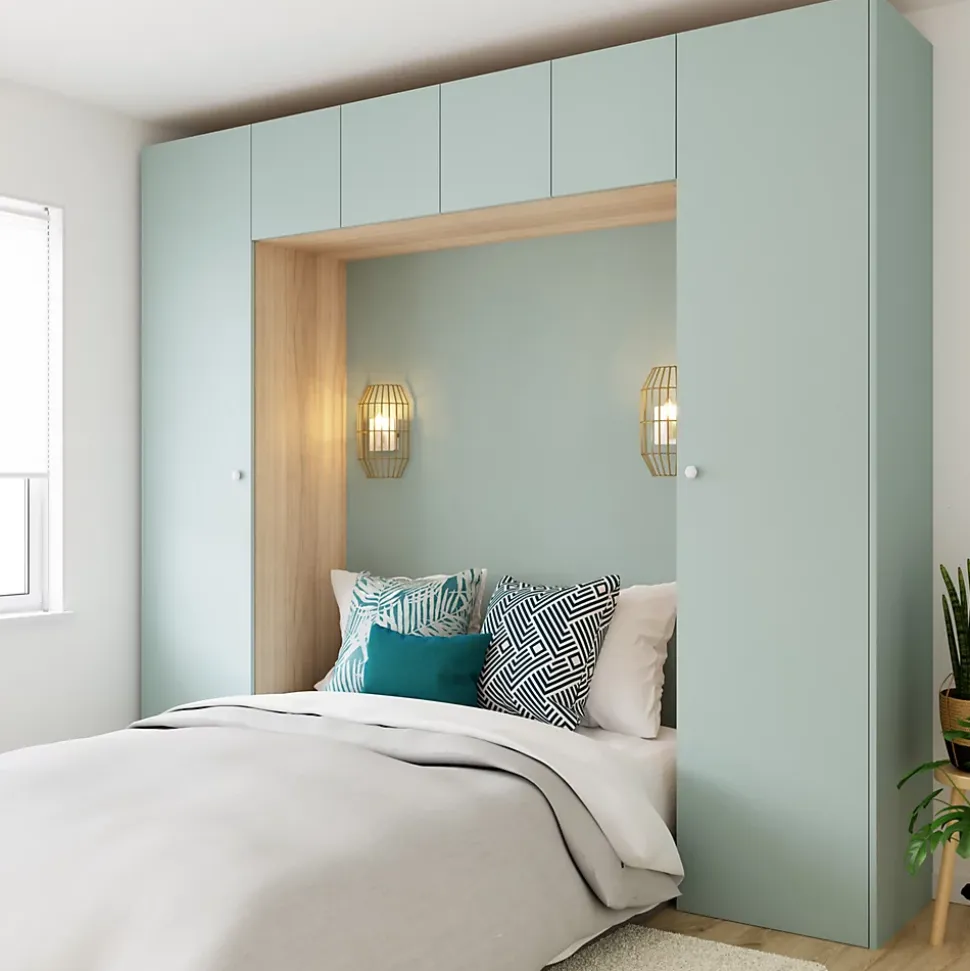 Porte battante bleu aqua GoodHome Atomia H. 149,7 x L. 37,2 cm