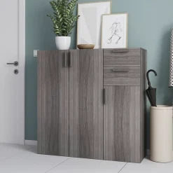 Porte battante effet chêne grisé GoodHome Atomia H 74,7 x L. 37,2 cm