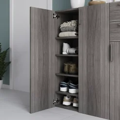 Porte battante effet chêne grisé GoodHome Atomia H. 112,2 x L. 37,2 cm