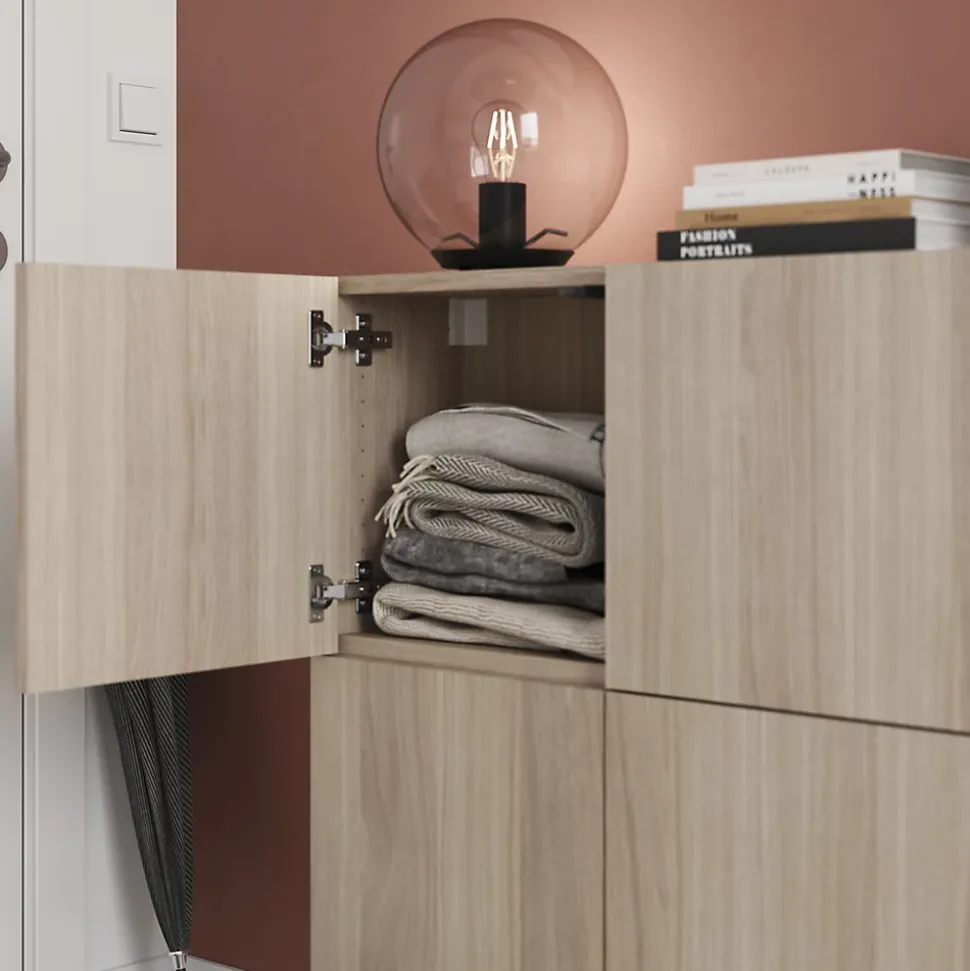 Porte battante effet chêne GoodHome Atomia H 37,2 x L. 37,2 cm