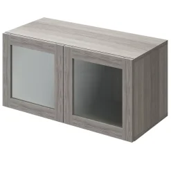 Porte battante effet chêne grisé en verre GoodHome Atomia H 37,2 x L. 37,2 cm
