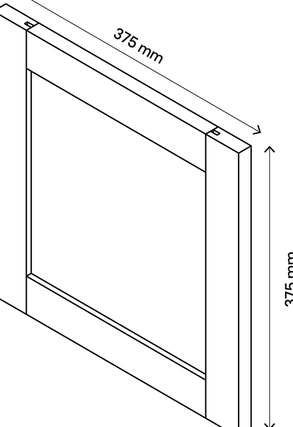 Porte battante effet chêne grisé en verre GoodHome Atomia H 37,2 x L. 37,2 cm