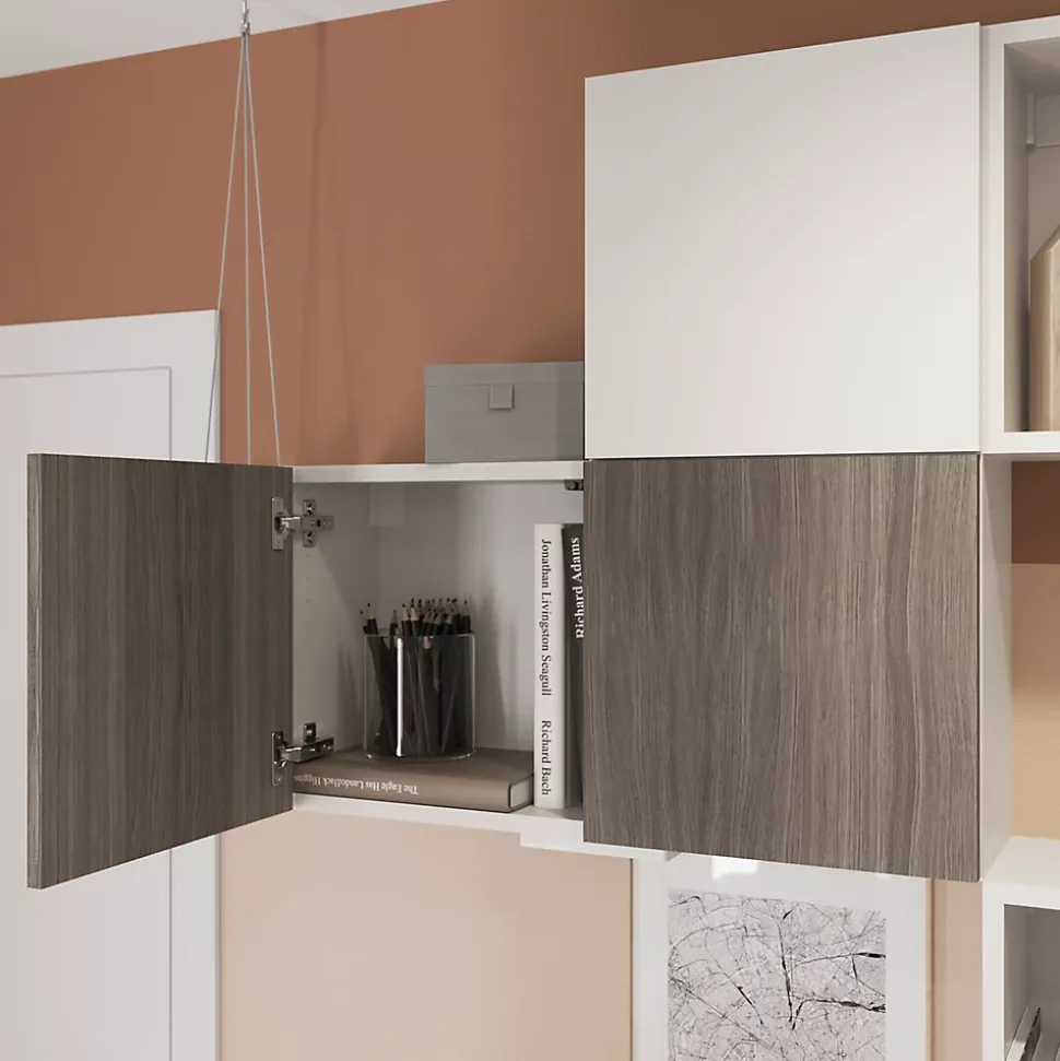 Porte battante effet chêne grisé GoodHome Atomia H 37,2 x L. 37,2 cm