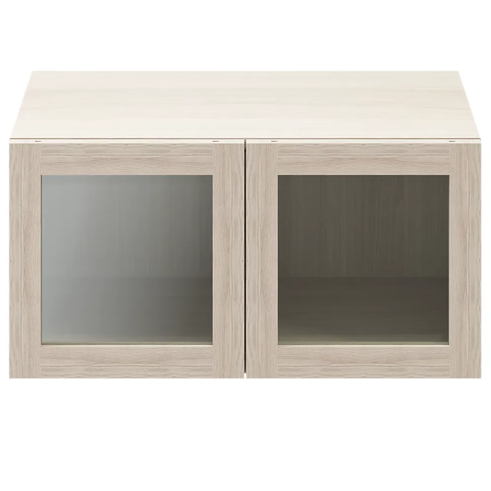 Porte battante en verre effet chêne GoodHome Atomia H 37,2 x L. 37,2 cm