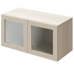 Porte battante en verre effet chêne GoodHome Atomia H 37,2 x L. 37,2 cm