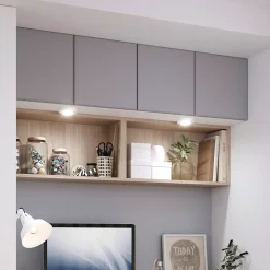 Porte battante grise claire mate GoodHome Atomia H 37,2 x L. 37,2 cm