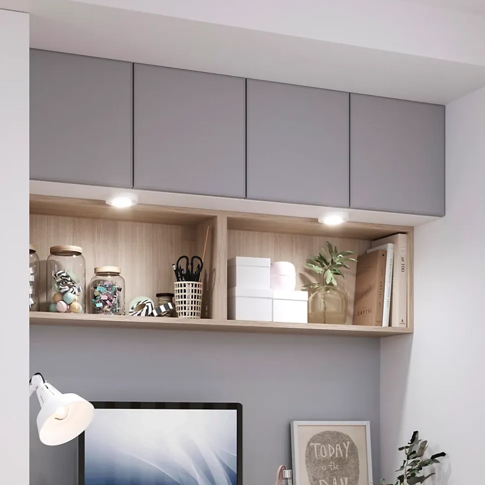 Porte battante grise claire mate GoodHome Atomia H 37,2 x L. 37,2 cm