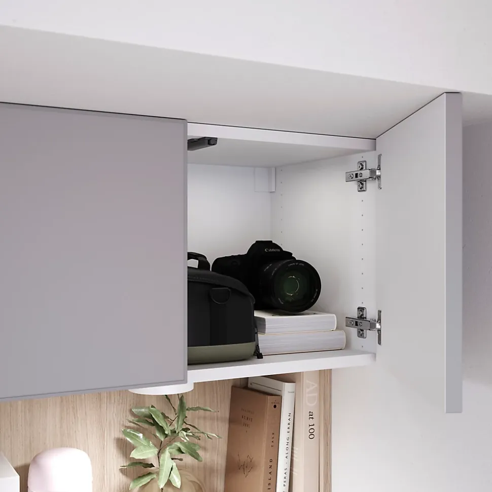 Porte battante grise claire mate GoodHome Atomia H 37,2 x L. 37,2 cm
