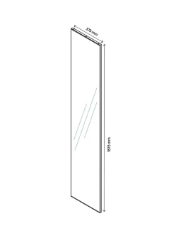 Porte battante miroir argent GoodHome Atomia H. 187,2 x L. 37,2 cm