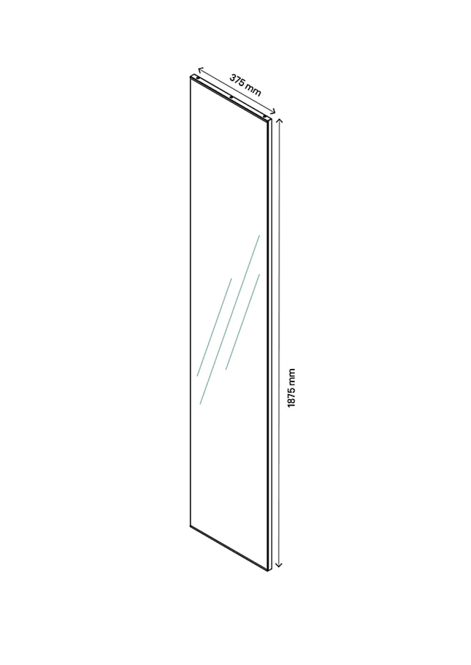 Porte battante miroir argent GoodHome Atomia H. 187,2 x L. 37,2 cm