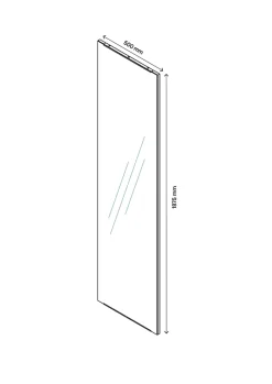 Porte battante miroir GoodHome Atomia H. 187,2 x L. 49,7 cm