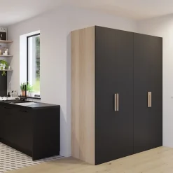Porte battante noir GoodHome Atomia H. 224,7 x L. 49,7 cm