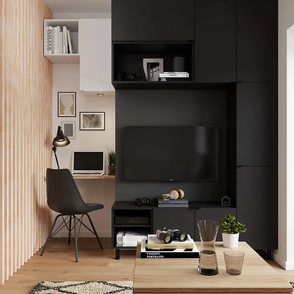 Porte battante noir GoodHome Atomia H. 37,2 x L. 37,2 cm