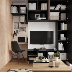 Porte battante noir GoodHome Atomia H. 224,7 x L. 37,2 cm