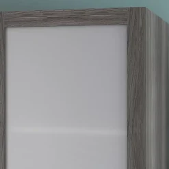 Porte battante verre opaque effet chêne grisé GoodHome Atomia H. 224,7 x L. 49,7 cm