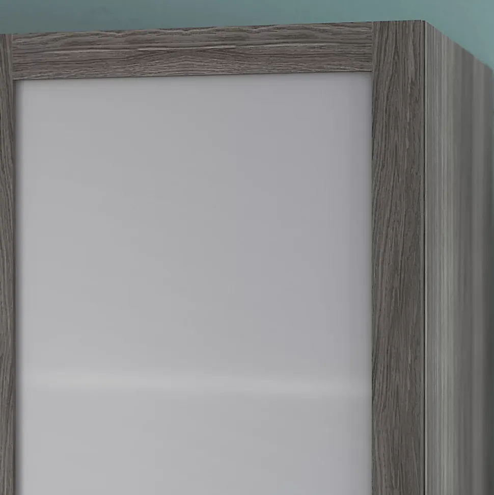 Porte battante verre opaque effet chêne grisé GoodHome Atomia H. 224,7 x L. 49,7 cm