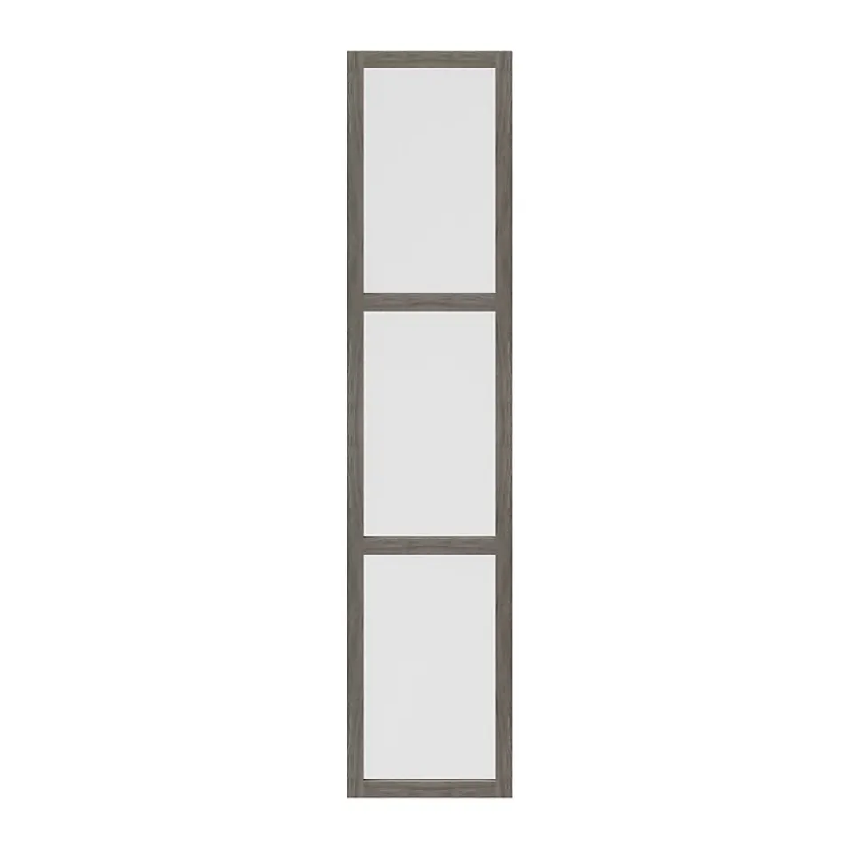 Porte battante verre opaque effet chêne grisé GoodHome Atomia H. 224,7 x L. 49,7 cm