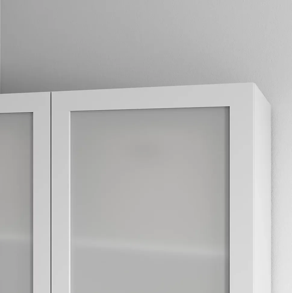 Porte battante verre opaque blanche GoodHome Atomia H. 224,7 x 49,7 cm