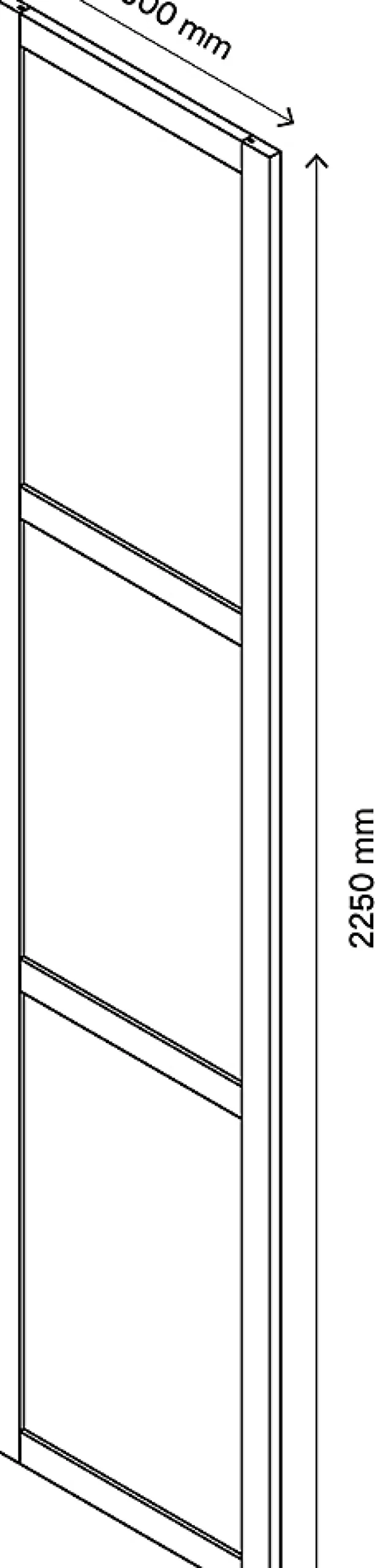 Porte battante verre opaque effet chêne GoodHome Atomia H. 224,7 x L. 49,7 cm