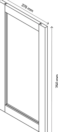 Porte battante verre transparent blanche GoodHome Atomia H. 74,7 x L. 37,2 cm