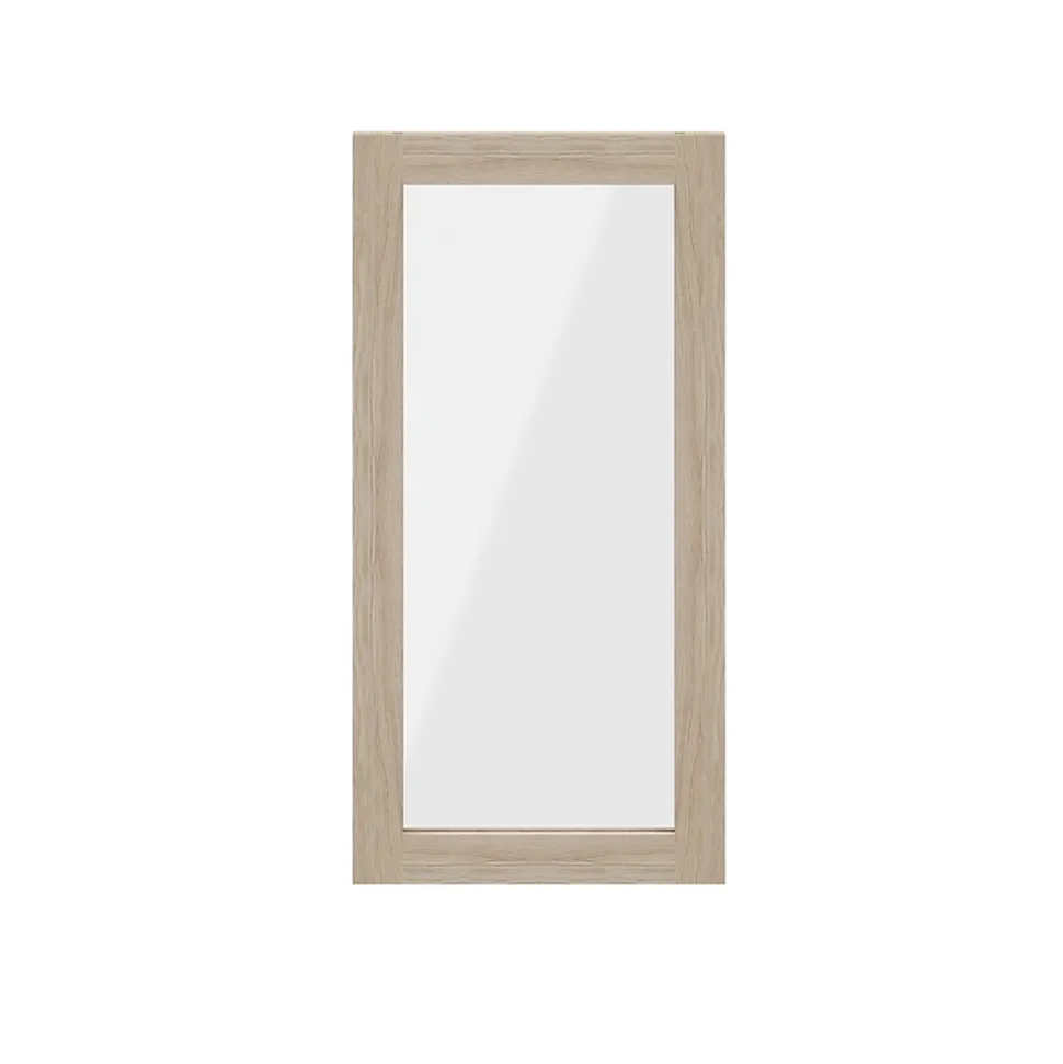 Porte battante verre transparent effet chêne GoodHome Atomia H. 74,7 x L. 37,2 cm
