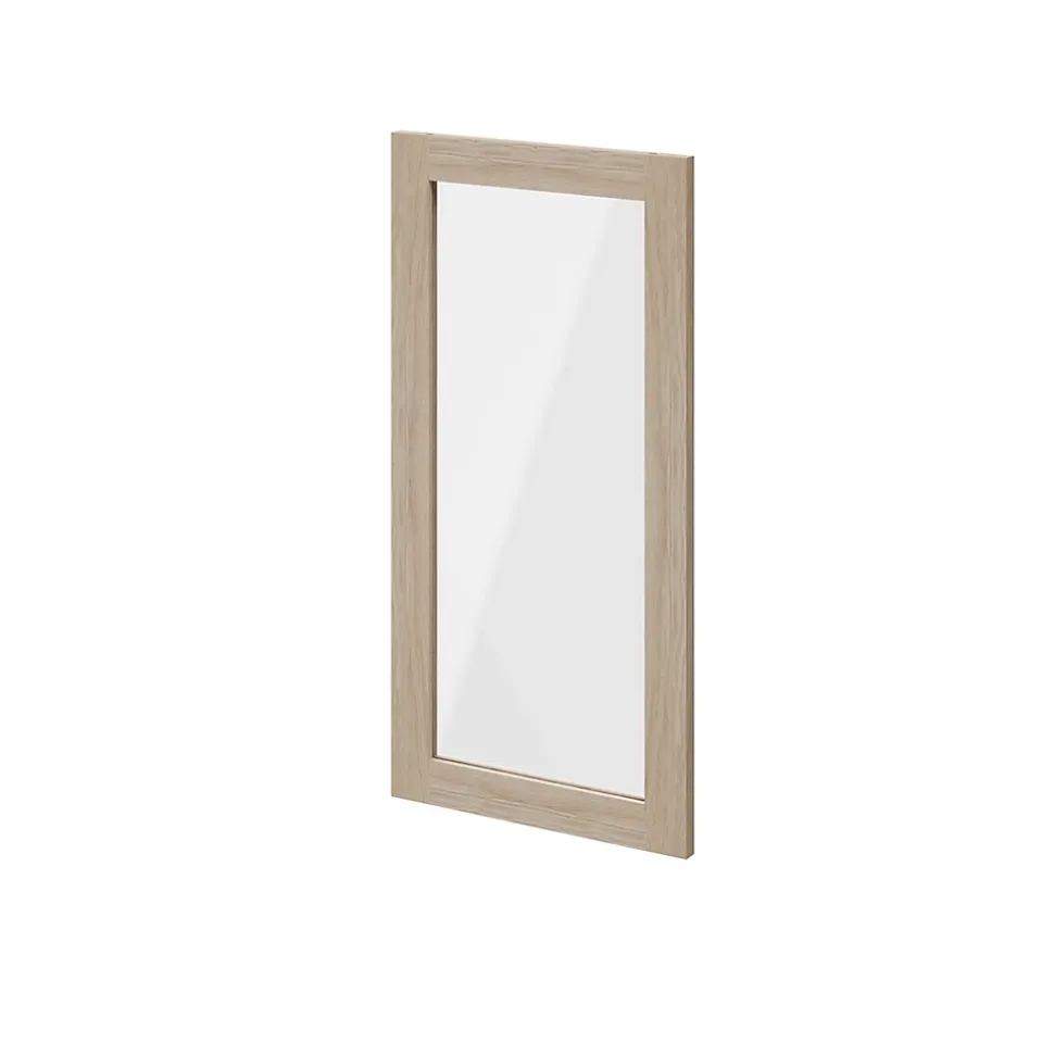 Porte battante verre transparent effet chêne GoodHome Atomia H. 74,7 x L. 37,2 cm