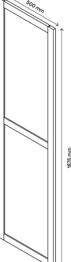Porte battante verre transparent effet chêne GoodHome Atomia H. 187,2 x L. 49,7 cm