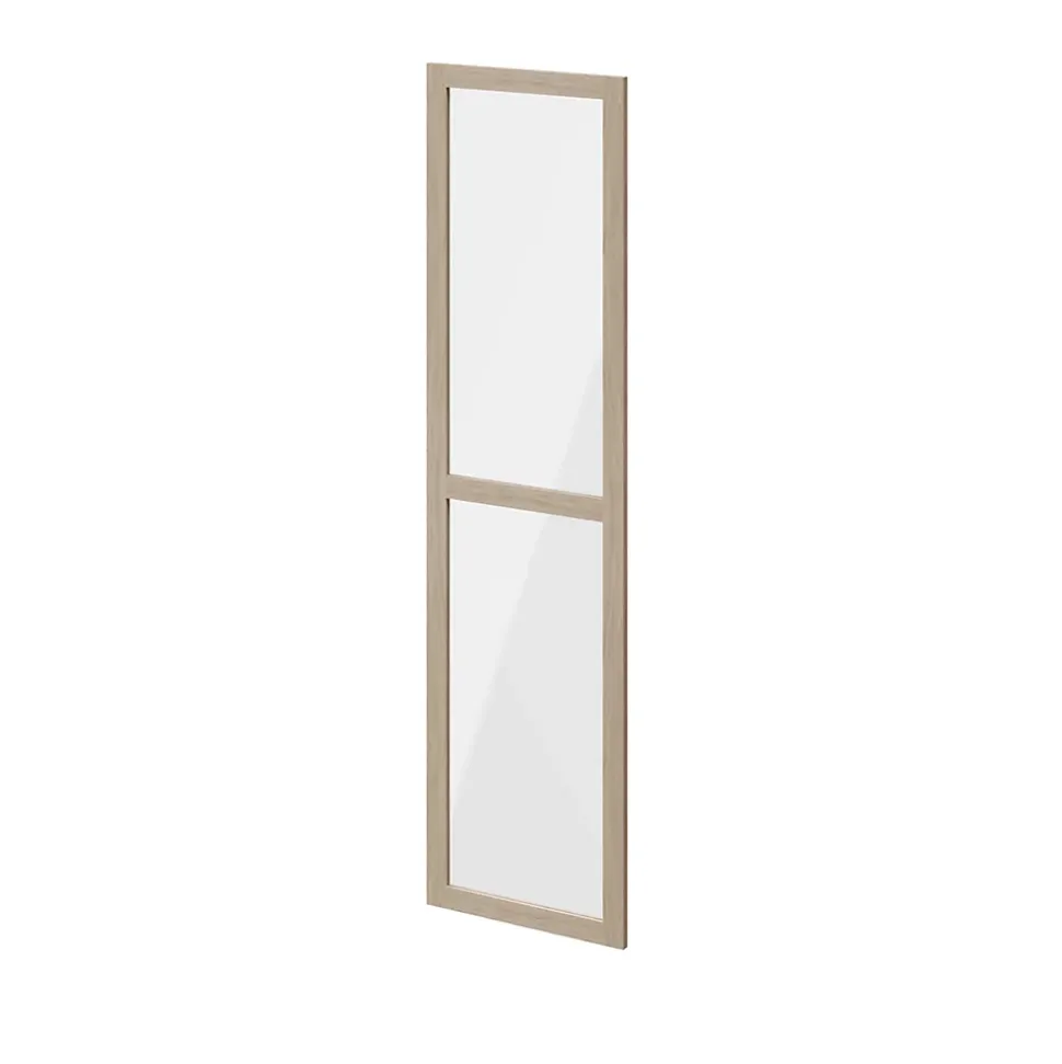 Porte battante verre transparent effet chêne GoodHome Atomia H. 187,2 x L. 49,7 cm