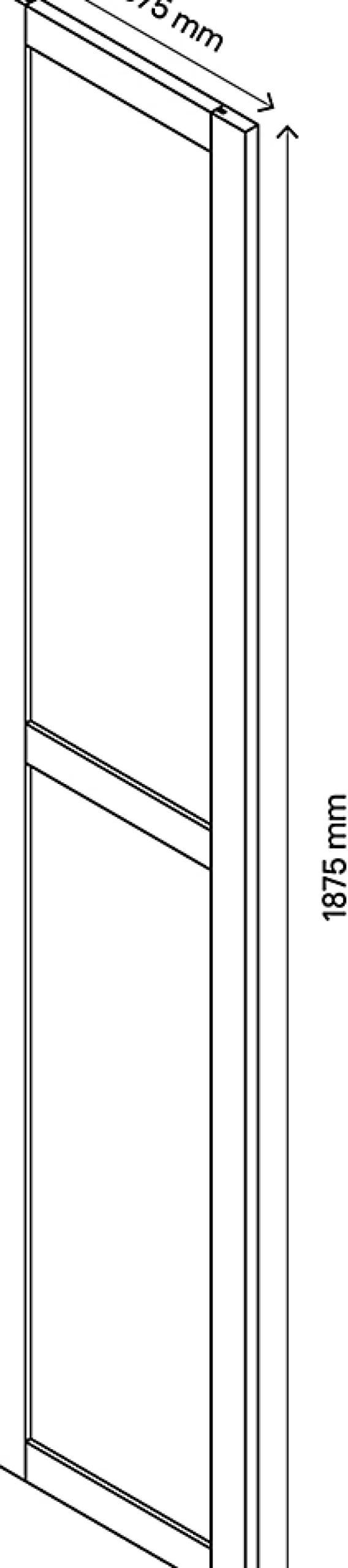 Porte battante verre transparent effet chêne grisé GoodHome Atomia H. 187,2 x L. 37,2 cm