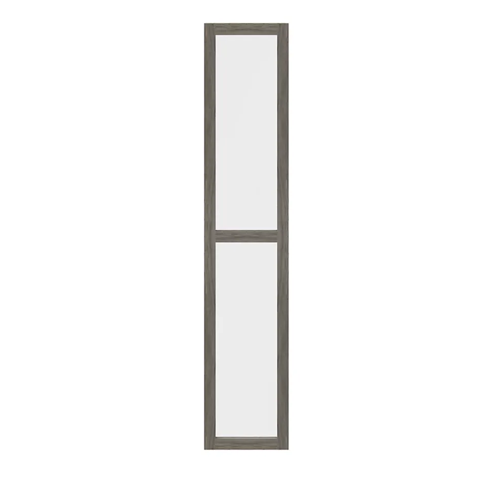 Porte battante verre transparent effet chêne grisé GoodHome Atomia H. 187,2 x L. 37,2 cm