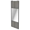 Porte de placard coulissante avec miroir effet chêne grisé profil noir GoodHome Arius H. 248,5 x L. 92.2 cm + amortisseurs