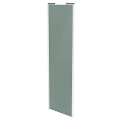 Porte de placard coulissante vert de gris profil blanc GoodHome Arius H. 248,5 x L. 77.2 cm + amortisseurs