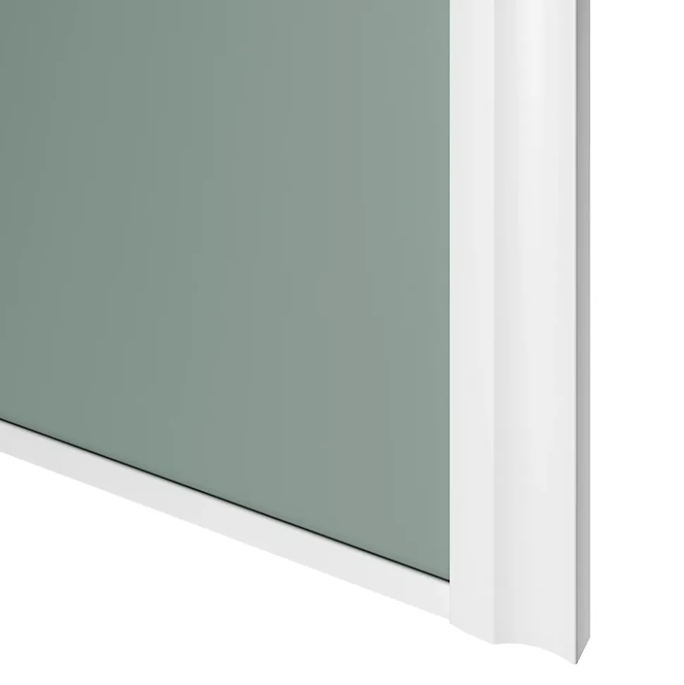 Porte de placard coulissante atelier vert de gris profil blanc GoodHome Arius H. 248,5 x L. 61.2 cm + amortisseurs