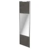 Porte de placard coulissante avec miroir gris antique profil gris GoodHome Arius H. 248,5 x L. 77.2 cm + amortisseurs